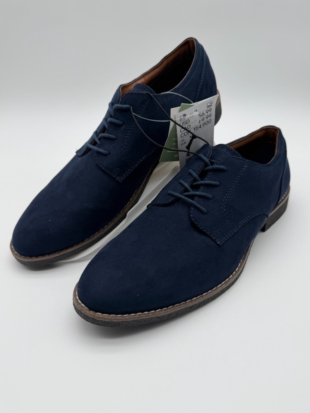H&M Navy Suede Derby Shoes